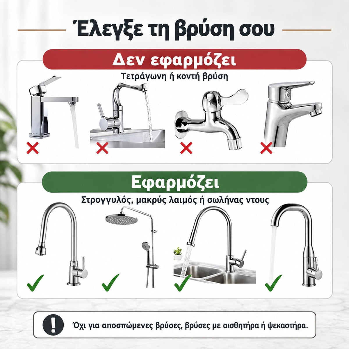 οδηγοσ συμβατοτητασ για θηκη για σφουγγαρια πανω στη βρυση για στρογγυλο λαιμο και ντουζιερα
